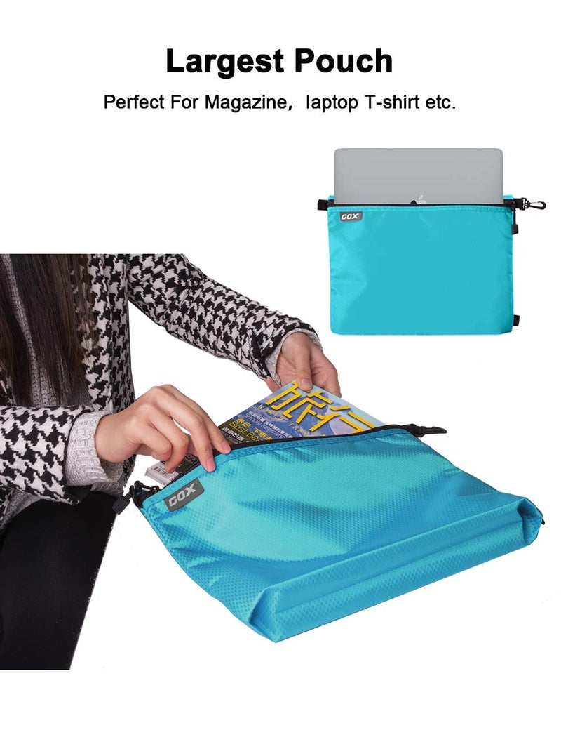 GOX 3 Pack Travel Toiletry Bag for Men Carry On Packing Organizer Zipper Pouch Portable Cosmetic Pouch Accessory Document Electronics (Blue) - Image 2